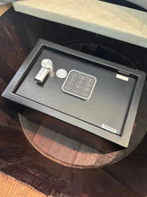 Load image into Gallery viewer, Whiskey &amp; Wine Barrel Armchair with Hidden Safe — Memory Foam, Brown Upholstery