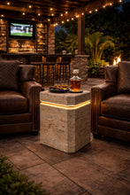 Load image into Gallery viewer, Luxury Travertine LED Side Table