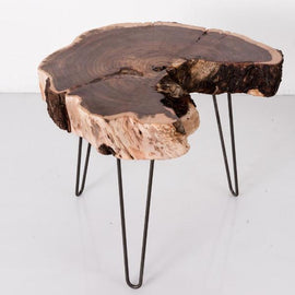 Live Edge Black Acacia Side Table | Lindenwald