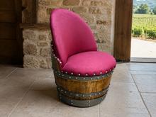 Load image into Gallery viewer, Whiskey &amp; Wine Barrel Half-Barrel Table Set — 2 Chairs