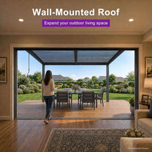 Load image into Gallery viewer, 8 x 12 FT Wall-Mounted Aluminum Louvered Pergola