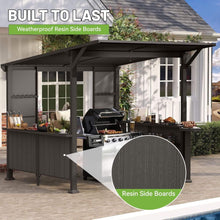 Load image into Gallery viewer, 9 x 10 Ft Outdoor Hardtop Grill Gazebo with Shelves
