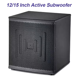 12/15 Inch Active Speaker 300/400W Subwoofer High Power Sound Box 15-200Hz Audio for Home Theater Sound System Karaoke DJ Studio