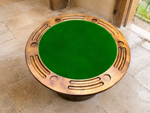Load image into Gallery viewer, Whiskey &amp; Wine Barrel Game Table Set — Poker Top and Dining Top Included, 6 Chairs