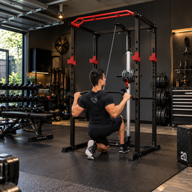 1000 lb Multifunctional Power Cage Squat Rack with Weight Bench