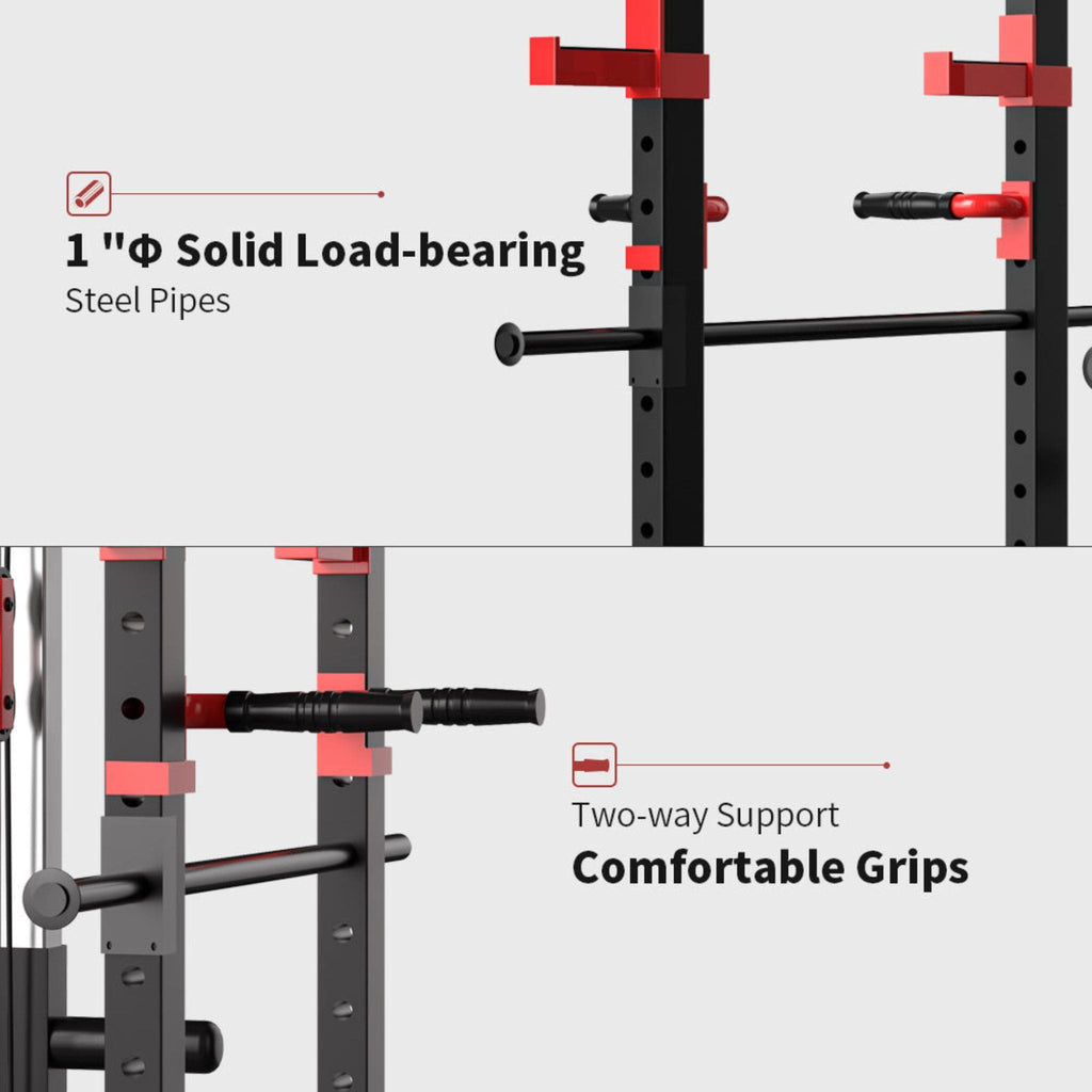 1000 lb Multifunctional Power Cage Squat Rack with Weight Bench