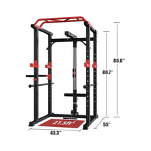 Load image into Gallery viewer, 1000 lb Multifunctional Power Cage Squat Rack with Weight Bench