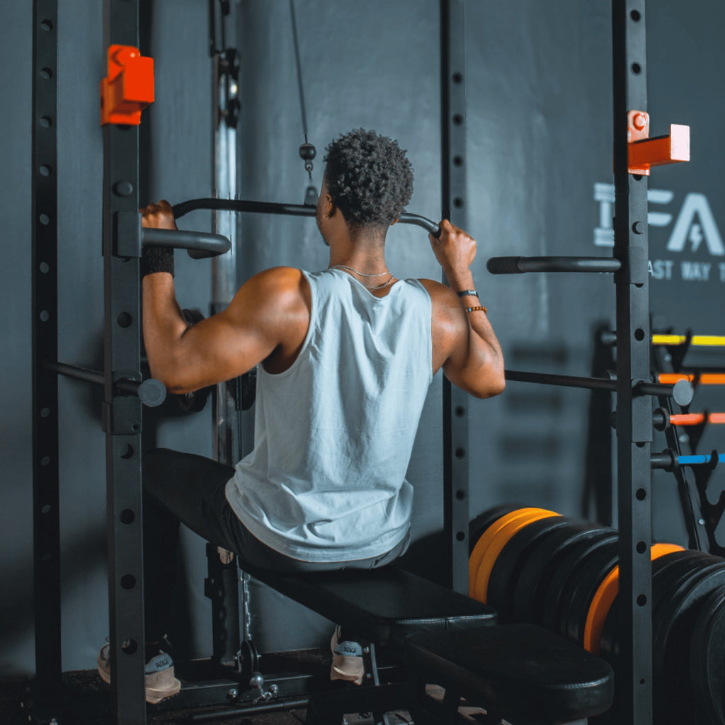1000 lb Multifunctional Power Cage Squat Rack with Weight Bench