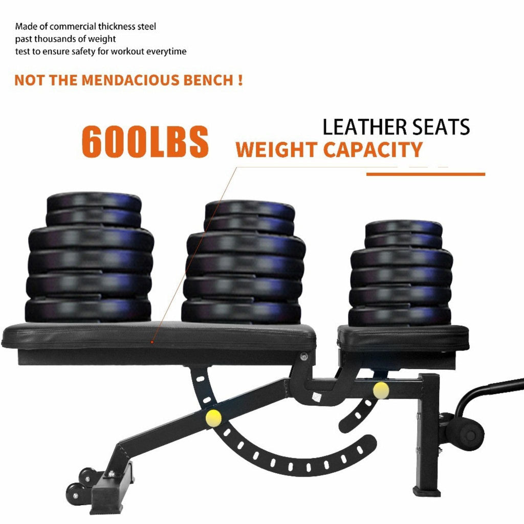 1000 lb Multifunctional Power Cage Squat Rack with Weight Bench