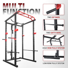Load image into Gallery viewer, 1000 lb Multifunctional Power Cage Squat Rack with Weight Bench