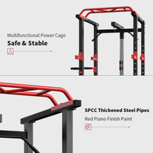 Load image into Gallery viewer, 1000 lb Multifunctional Power Cage Squat Rack with Weight Bench