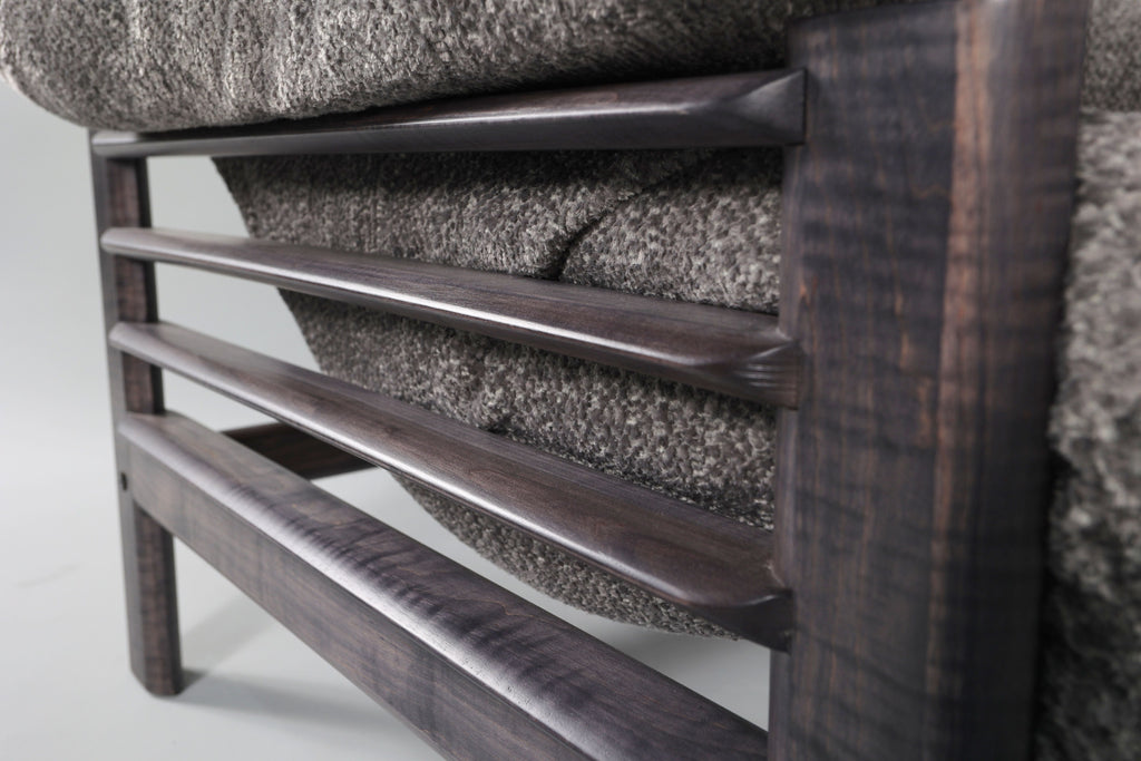 Chair & Ottoman – Taye with Tiger Maple Arms