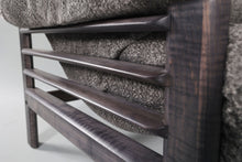 Load image into Gallery viewer, Chair &amp; Ottoman – Taye with Tiger Maple Arms