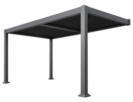10 x 12 FT Wall-Mounted Aluminum Louvered Pergola