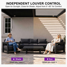 Load image into Gallery viewer, 10 x 12 FT Wall-Mounted Aluminum Louvered Pergola