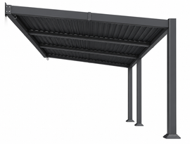 10 x 14 FT Wall-Mounted Aluminum Louvered Pergola