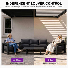 Load image into Gallery viewer, 10 x 14 FT Wall-Mounted Aluminum Louvered Pergola