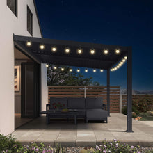 Load image into Gallery viewer, 10 x 14 FT Wall-Mounted Aluminum Louvered Pergola
