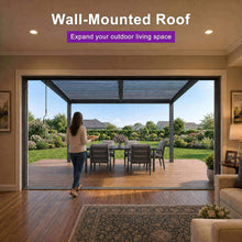 Load image into Gallery viewer, 10 x 14 FT Wall-Mounted Aluminum Louvered Pergola