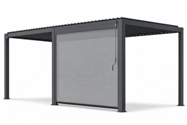 10 x 20 FT Modern Aluminum Louvered Pergola with Privacy Screens & Drainage