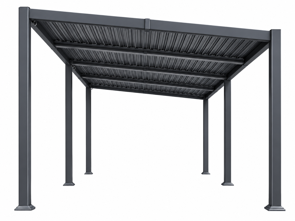 10 x 20 FT Modern Aluminum Louvered Pergola with Sloped Roof