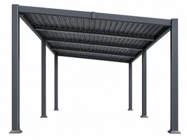 10 x 20 FT Modern Aluminum Louvered Pergola with Sloped Roof