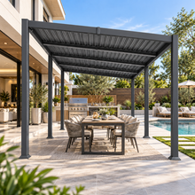 Load image into Gallery viewer, 10 x 20 FT Modern Aluminum Louvered Pergola with Sloped Roof