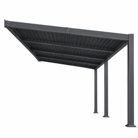 10 x 20 FT Wall-Mounted Aluminum Louvered Pergola