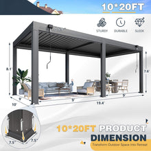 Load image into Gallery viewer, Louvered Aluminum Pergola with Adjustable Roof &amp; Privacy Screens