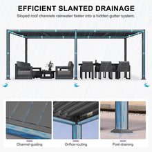 Load image into Gallery viewer, 10 x 20 FT Modern Aluminum Louvered Pergola with Sloped Roof