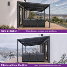 Load image into Gallery viewer, 10 x 20 FT Modern Aluminum Louvered Pergola with Sloped Roof