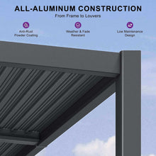 Load image into Gallery viewer, 10 x 20 FT Wall-Mounted Aluminum Louvered Pergola