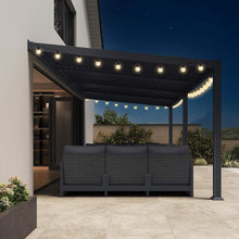 Load image into Gallery viewer, 10 x 20 FT Wall-Mounted Aluminum Louvered Pergola
