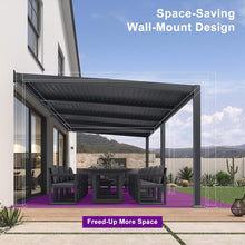 Load image into Gallery viewer, 10 x 20 FT Wall-Mounted Aluminum Louvered Pergola