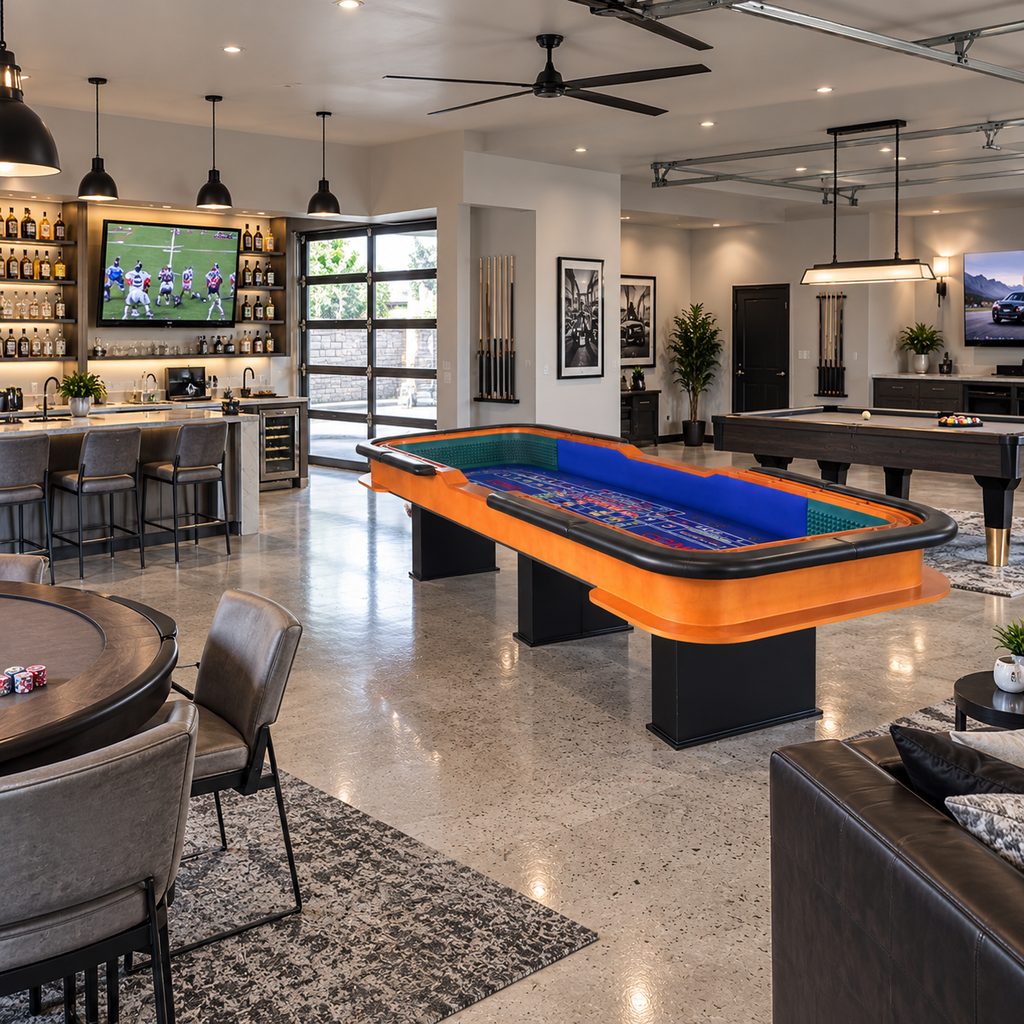 12-Foot Deluxe Casino Craps Table with Full Drink Rail
