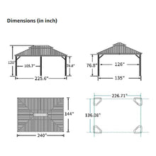 Load image into Gallery viewer, 12 x 20 FT Heavy-Duty Outdoor Hardtop Gazebo with Curtains &amp; Netting