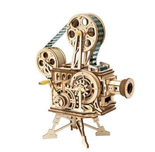 Load image into Gallery viewer, Vintage Mechanical Wooden Film Projector – 3D Puzzle Model Kit Projector