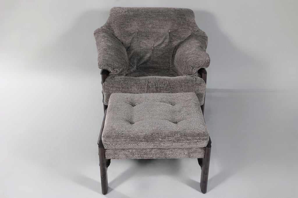 Chair & Ottoman – Taye with Tiger Maple Arms