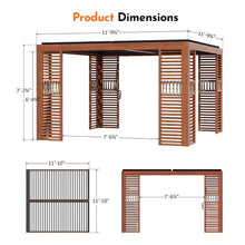 Load image into Gallery viewer, 12 x 12 FT Wood Grain Aluminum Louvered Pergola with Adjustable Roof