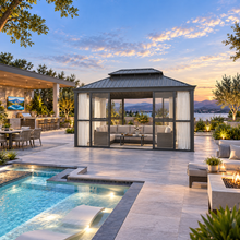 Load image into Gallery viewer, 12 x 16 FT Vue Luxury Panoramic Solarium with Sliding Doors