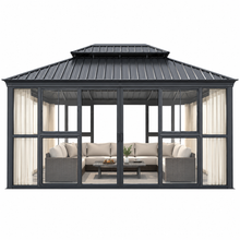 Load image into Gallery viewer, 12 x 16 FT Vue Luxury Panoramic Solarium with Sliding Doors