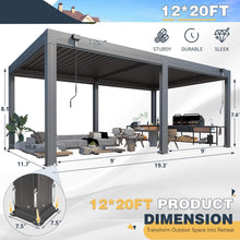 Load image into Gallery viewer, Louvered Aluminum Pergola with Adjustable Roof &amp; Privacy Screens