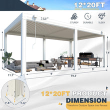Load image into Gallery viewer, Louvered Aluminum Pergola with Adjustable Roof &amp; Privacy Screens