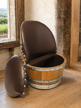 Load image into Gallery viewer, Whiskey &amp; Wine Barrel Half-Barrel Table Set — 2 Chairs