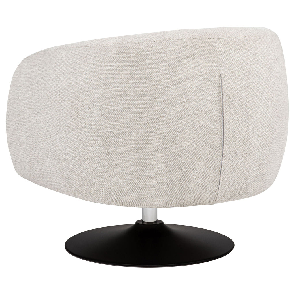 Dave Upholstered Barrel Back Swivel Club Chair – Beige