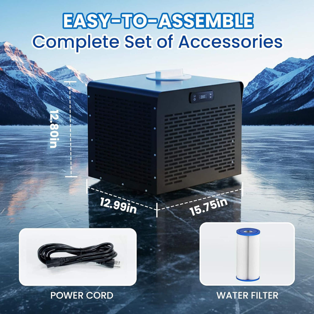 1/3 HP Foldable Cold Plunge Tub with Smart Water Chiller