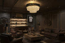 Load image into Gallery viewer, Black Crystal Flush Mount Ceiling Light | Modern 4-Light Fixture