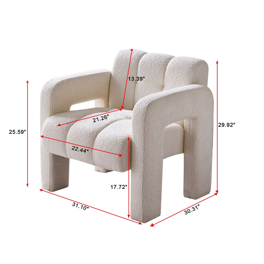 Luxury Bouclé Accent Chair | Modern ManCave Lounge Seating