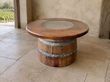 Load image into Gallery viewer, Whiskey &amp; Wine Barrel Half-Barrel Table Set — 2 Chairs