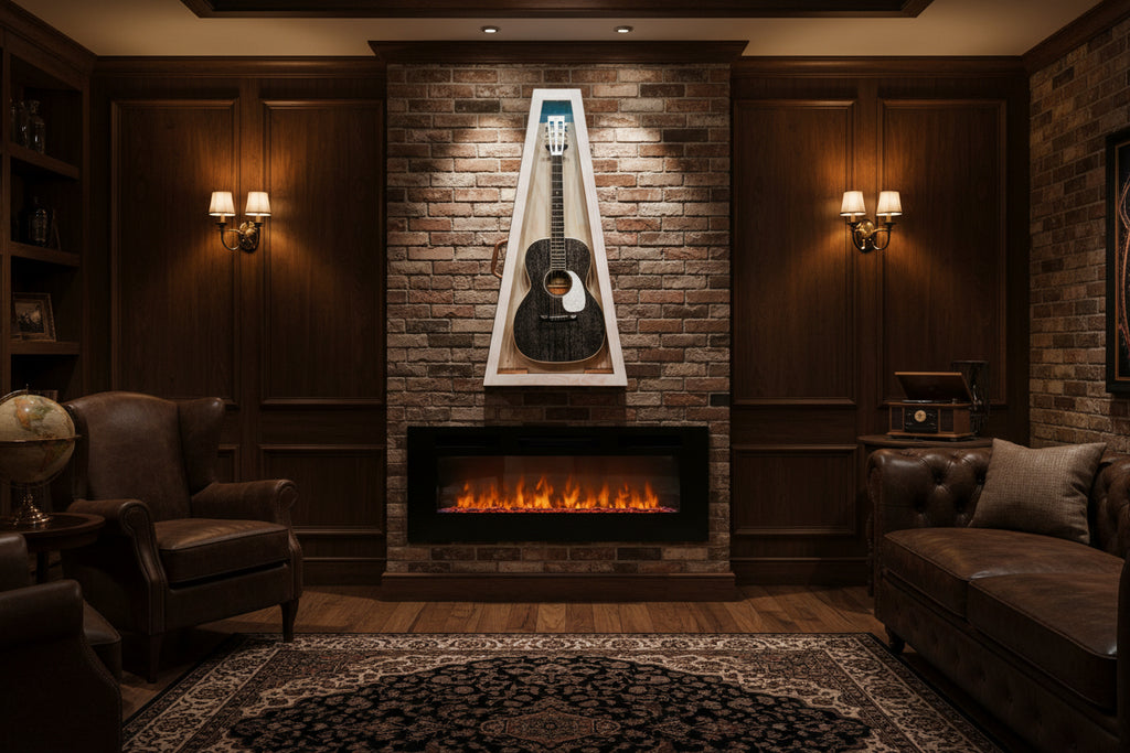 Triangular Wall-Mounted Guitar Humidor Display Case